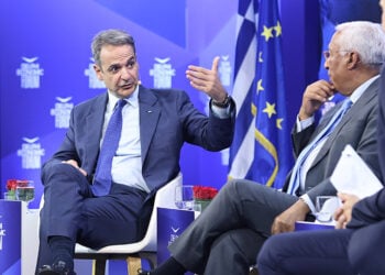 Ο Κυριάκος Μητσοτάκης στο 11ο Οικονομικό Φόρουμ των Δελφών, Τετάρτη  22 Απριλίου 2026 (φωτ.: EUROKINISSΙ / Γιάννης Παναγόπουλος)