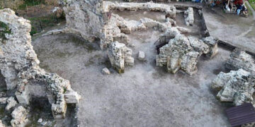 Ο ανασκαφικός χώρος στη Μονή Αγίων Κωνσταντίνου και Ελένης στα Κοτύωρα (φωτ.: Anadolu)