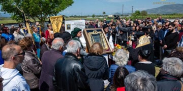 Η εικόνα της Παναγίας Σουμελά στα κοιμητήρια του Αμυγδαλεώνα, Τετάρτη 29 Απριλίου 2026 (φωτ.: Δήμος Καβάλας / Κώστας Σαραϊδάρης)