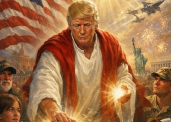 Τμήμα της εικόνας που δημιούργησε και ανάρτησε ο Τραμπ στο Truth Social