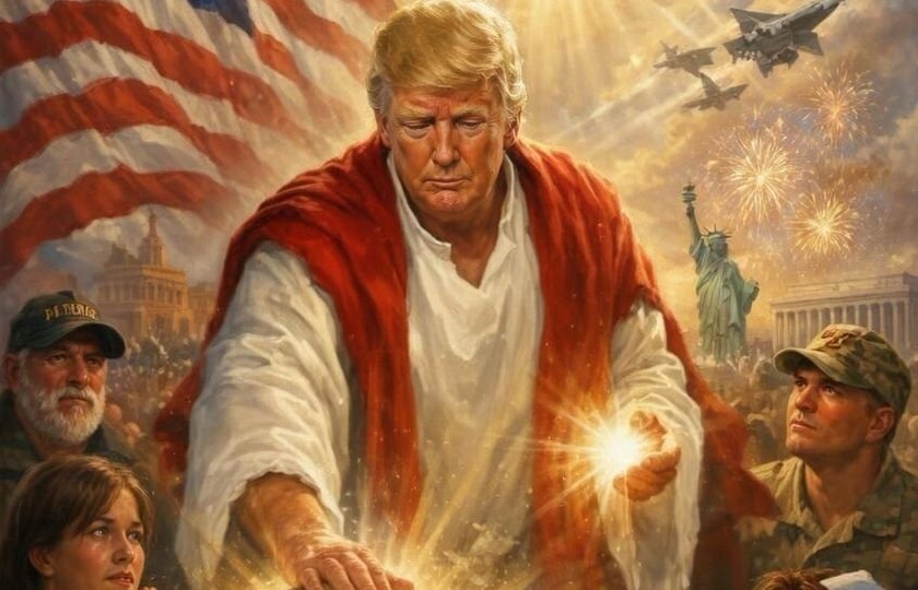 Τμήμα της εικόνας που δημιούργησε και ανάρτησε ο Τραμπ στο Truth Social