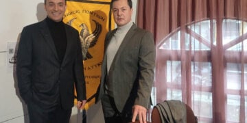 Κωνσταντίνος και Ματθαίος Τσαχουρίδης στην Ένωση Ποντίων Μελισσίων, Πέμπτη 2 Απριλίου 2026 (φωτ.: Facebook / Vakis Kotridis)