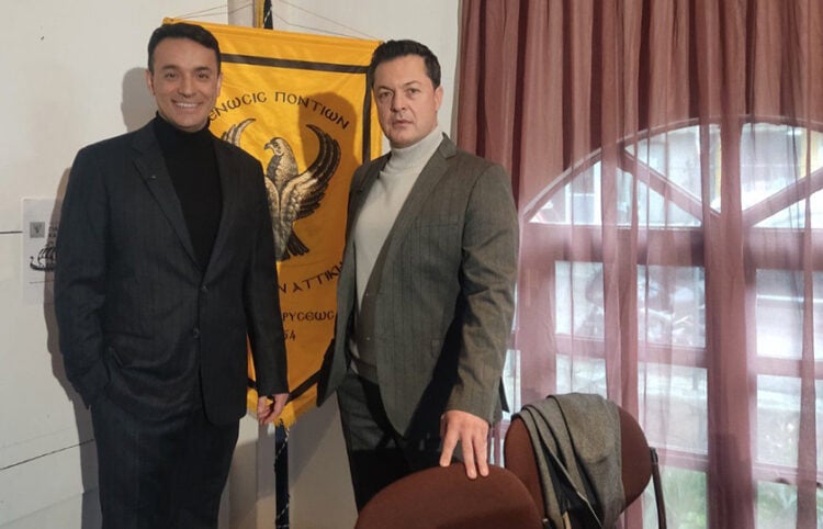 Κωνσταντίνος και Ματθαίος Τσαχουρίδης στην Ένωση Ποντίων Μελισσίων, Πέμπτη 2 Απριλίου 2026 (φωτ.: Facebook / Vakis Kotridis)