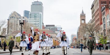 Άγημα της Προεδρικής Φρουράς στη Βοστόνη για την παρέλαση της ομογένειας, για πρώτη φορά μετά από 25 χρόνια. Κυριακή 26 Απριλίου 2026 (φωτ.: Consulate General of Greece in Boston﻿ / Maria Kechri)