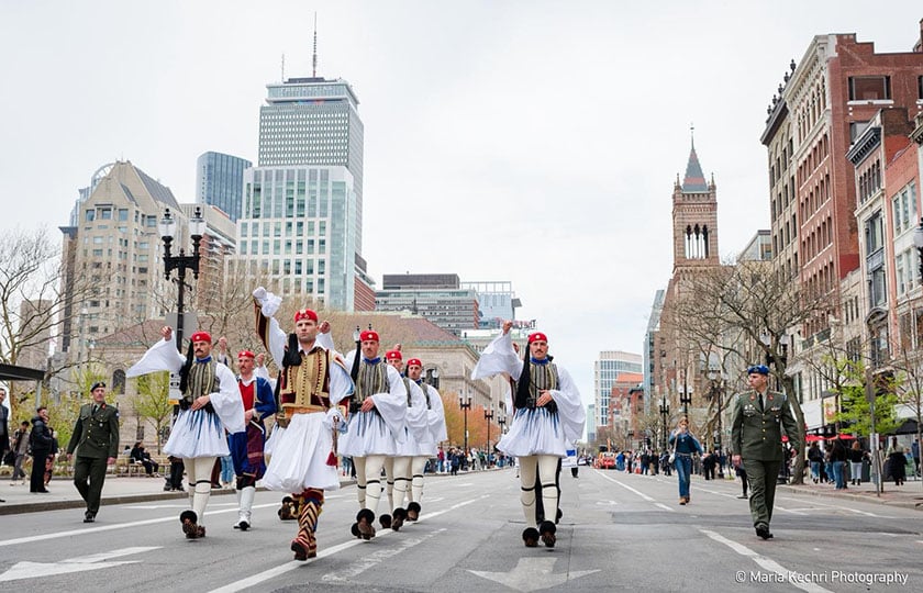 Άγημα της Προεδρικής Φρουράς στη Βοστόνη για την παρέλαση της ομογένειας, για πρώτη φορά μετά από 25 χρόνια. Κυριακή 26 Απριλίου 2026 (φωτ.: Consulate General of Greece in Boston﻿ / Maria Kechri)