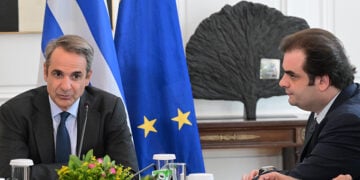 Συνεδρίαση υπό τον Κυριάκο Μητσοτάκη  του υπουργικού συμβουλίου, στο Μέγαρο Μαξίμου (φωτ.: EUROKINISSI / Τατιάνα Μπόλαρη)