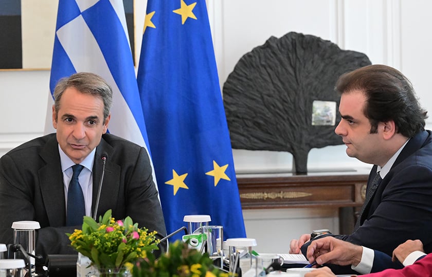 Συνεδρίαση υπό τον Κυριάκο Μητσοτάκη  του υπουργικού συμβουλίου, στο Μέγαρο Μαξίμου (φωτ.: EUROKINISSI / Τατιάνα Μπόλαρη)