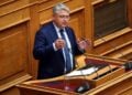 Ο πρόεδρος της Νίκης Δημήτρης Νατσιός στην Ολομέλεια της Βουλής (φωτ.: ΑΠΕ-ΜΠΕ/ Ορέστης Παναγιώτου)