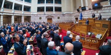 Συνεδρίαση της Κοινοβουλευτικής Ομάδας της Νέας Δημοκρατίας, στην Βουλή (φωτ.: Γιώργος Κονταρίνης/EUROKINISSI)