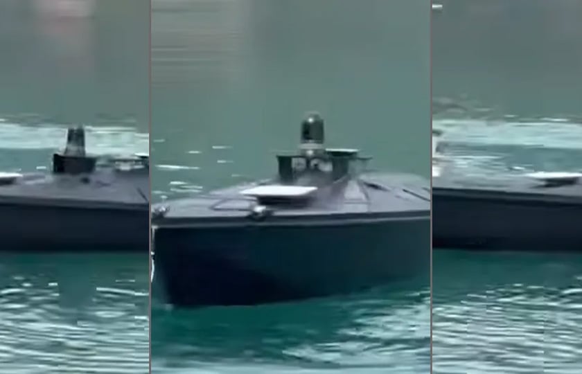 Το ουκρανικής κατασκευής drone που εντοπίστηκε στη Λευκάδα, σε καρέ από ερασιτεχνικό βίντεο