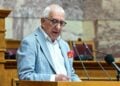 Ο Νικήτας Κακλαμάνης στην εκδήλωση μνήμης για τη Γενοκτονία των Ποντίων στην Αίθουσα Γερουσίας της Βουλής (φωτ.: Τατιάνα Μπόλαρη/ EUROKINISSI)