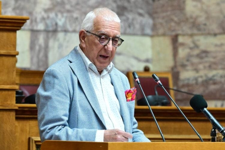 Ο Νικήτας Κακλαμάνης στην εκδήλωση μνήμης για τη Γενοκτονία των Ποντίων στην Αίθουσα Γερουσίας της Βουλής (φωτ.: Τατιάνα Μπόλαρη/ EUROKINISSI)
