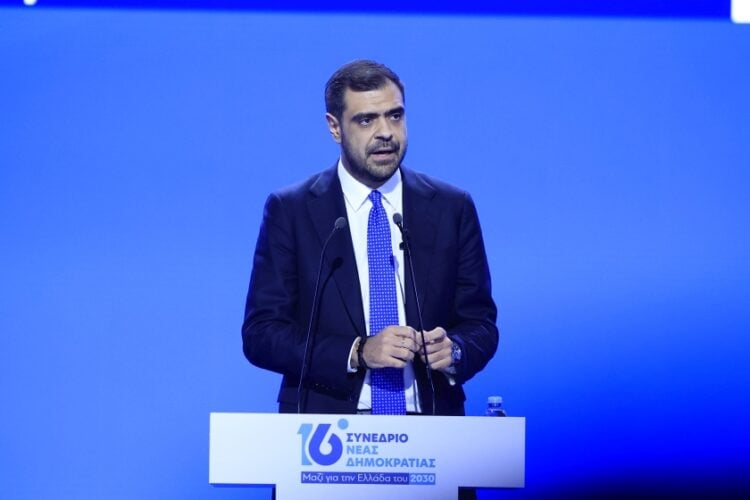 Ο Παύλος Μαρινάκης κατά τη δεύτερη ημέρα εργασιών του 16ου Τακτικού Συνεδρίου της Νέας Δημοκρατίας, στο Metropolitan Expo, στις 16 Μαΐου 2026 (φωτ.: Γιώργος Κονταρίνης/EUROKINISSI)