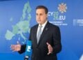 Ο Σταύρος Παπασταύρου στο άτυπο Συμβούλιο των υπουργών Ενέργειας της Ευρωπαϊκής Ένωσης, στις 13 Μαΐου, στη Λευκωσία (φωτ.: POOL PHOTO/ΕΥΡΩΠΑΪΚΗ ΕΝΩΣΗ/EUROKINISSI)