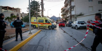 Το σημείο όπου δολοφονήθηκε ο 21χρονος Νικήστρατος Γεμιστός, Δευτέρα 5 Μαΐου 2026 (φωτ.: EUROKINISSI / Στέφανος Ραπάνης)
