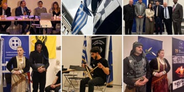 Στιγμιότυπα από την εκδήλωση στο συνεδριακό κέντρο της ελληνικής πρεσβείας στο Βέλγιο, Τρίτη 12 Μαΐου 2026 (φωτ.: Facebook / Syllogos Pontion Vrykselon "Kamian 'k'en argos")