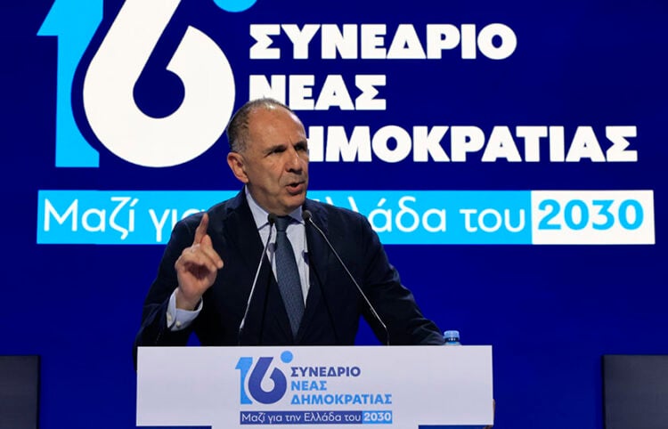 Ο Γιώργος Γεραπετρίτης στη δεύτερη ημέρα εργασιών του 16ου Τακτικού Συνεδρίου της ΝΔ, Σάββατο 16  Μαΐου 2026 (φωτ.: EUROKINISSI / Γιώργος Κονταρίνης)