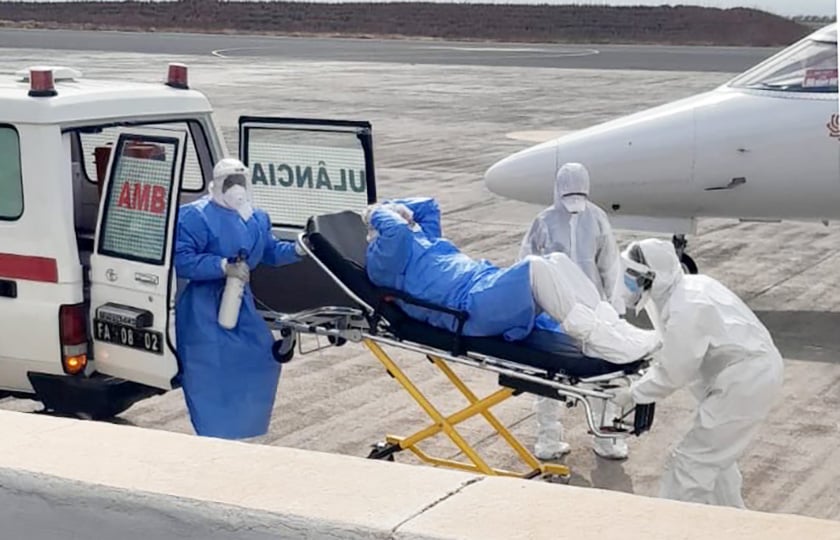 Στιγμιότυπο από την επιχείρηση διακομιδής ασθενών από τα Κανάρια Νησιά, 6 Μαΐου 2026 (πηγή: Χ / Tedros Adhanom Ghebreyesus)