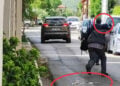 Στιγμιότυπο από τη διαφυγή των ληστών. Στον κόκκινο κάτω κύκλο, χαρτονομίσματα που τους έπεσαν (πηγή: Glomex)