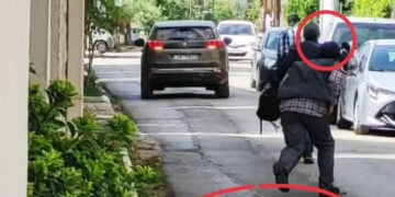 Στιγμιότυπο από τη διαφυγή των ληστών. Στον κόκκινο κάτω κύκλο, χαρτονομίσματα που τους έπεσαν (πηγή: Glomex)