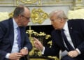 Μερτς και Τραμπ πριν πυκνώσουν τα σύννεφα (φωτ.: EPA / Samuel Corum)