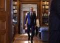 Ο Κυριάκος Μητσοτάκης στο Προεδρικό Μέγαρο για τη συνάντησή του με τον Kώστα Τασούλα, Τέταρτη 20 Μαΐου 2026 (φωτ.: ΑΠΕ-ΜΠΕ / Γιώργος Βιτσαράς)
