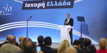 Ομιλία του Κυριάκου Μητσοτάκη στο 6ο προσυνέδριο της Νέας Δημοκρατίας, στο Διεθνές Εκθεσιακό και Συνεδριακό Κέντρο Θεσσαλονίκης. Σάββατο 9 Μαΐου 2026   (φωτ.: ΜOTIONTEAM /  Βασίλης Βερβερίδης)