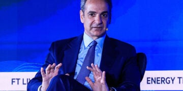 Ο Κυριάκος Μητσοτάκης στο συνέδριο «Energy Transition Summit. East Med and Southeast Europe», Τετάρτη 13 Μαΐου 2026 (φωτ.: EUROKINISSI / Γιώργος Κονταρίνης)