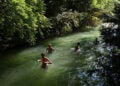 Μπάνιο στο ποτάμι που διασχίζει τον Αγγλικό Κήπο – Το must για τους κατοίκους του Μονάχου τέτοιες μέρες (φωτ.: EPA / Anna Szilagyi)