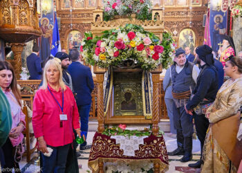 Η εικόνα της Παναγίας Σουμελά στο ναό Αγίας Τριάδας στη Νέα Κηφισιά, Τρίτη 26 Μαΐου 2026 (φωτ.: Μητρόπολη Βεροίας, Ναούσης, Καμπανίας / Γεράσιμος Μπεκές