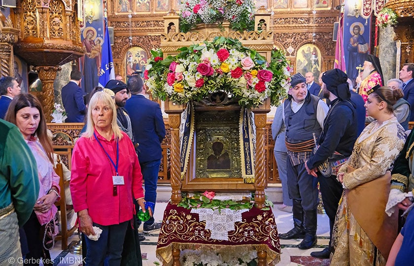 Η εικόνα της Παναγίας Σουμελά στο ναό Αγίας Τριάδας στη Νέα Κηφισιά, Τρίτη 26 Μαΐου 2026 (φωτ.: Μητρόπολη Βεροίας, Ναούσης, Καμπανίας / Γεράσιμος Μπεκές