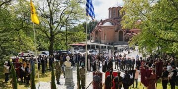 Τρισάγιο στο μνημείο του Αλέξανδρου Υψηλάντη στην Παναγία Σουμελά, για τα 107 χρόνια από τη γενοκτονία των Ποντίων. Κυριακή 24 Μαΐου 2026 (φωτ.: ΙΜ Βεροίας, Ναούσης, Καμπανίας / Γεράσιμος Μπεκές)