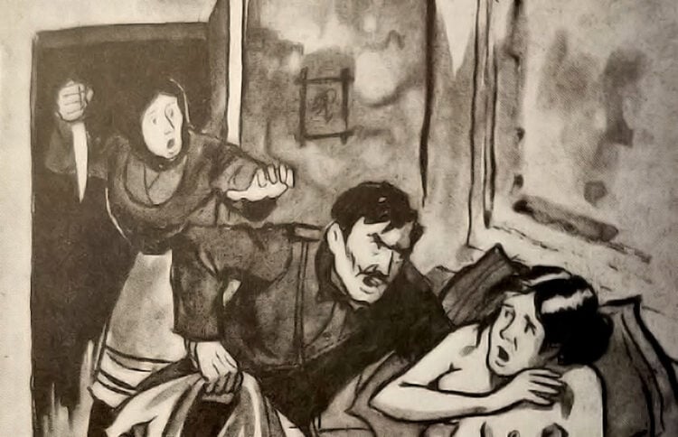 Το σκίτσο που συνοδεύει το κεφάλαιο «Η αρχή της σταδιοδρομίας ενός τέρατος»