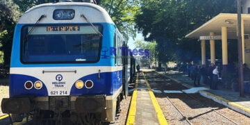 Τρένο στην Έδεσσα στο πρώτο δοκιμαστικό δρομολόγιο τα τελευταία τρία χρόνια. Τρίτη 5 Μαΐου 2026 (φωτ.: Ράδιο Θεσσαλονίκη)