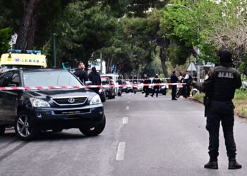 Το σημείο όπου έπεσε νεκρός ο Γ. Μοσχούρης (φωτ.: EUROKINISSI / Κώστας Τζούμας)