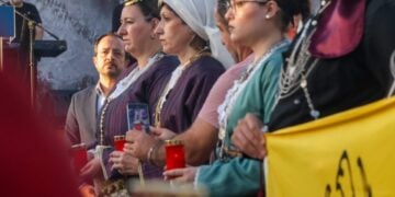 Στιγμιότυπο από την περσινή εκδήλωση για τη 19η Μαΐου στο Παραλίμνι. Στο βάθος διακρίνεται ο πρόεδρος Ν. Χριστοδουλίδης (φωτ.: facebook/Τεμέτερον - Σύλλογος Ποντίων Αμμοχώστου)