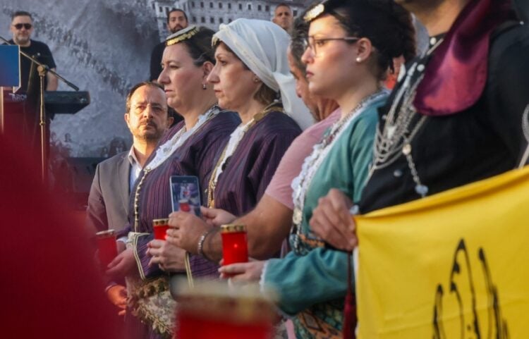 Στιγμιότυπο από την περσινή εκδήλωση για τη 19η Μαΐου στο Παραλίμνι. Στο βάθος διακρίνεται ο πρόεδρος Ν. Χριστοδουλίδης (φωτ.: facebook/Τεμέτερον - Σύλλογος Ποντίων Αμμοχώστου)