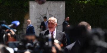 Ο πρωθυπουργός της Αλβανίας Έντι Ράμα στη σύνοδο κορυφής ΕΕ-Δυτικών Βαλκανίων στο Τίβατ του Μαυροβουνίου, στις 5 Ιουνίου 2026 (φωτ.: EPA/BORIS PEJOVIC)