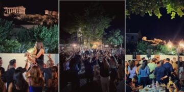Κολάζ από στιγμές της 20ης Ιουνίου, στο «σπίτι» της Ευξείνου Λέσχης Αθηνών, στον Κεραμεικό (πηγή: facebook.com/EvxinosLesxi)