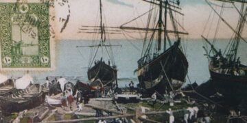 Καρτ ποστάλ όπου εικονίζεται ναυπηγείο της Ινέπολης του Πόντου