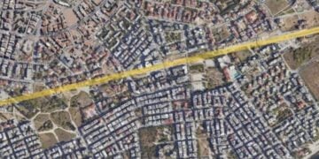 Η οδός Πόντου στην Καλαμαριά από ψηλά (πηγή: kalamaria.gr)