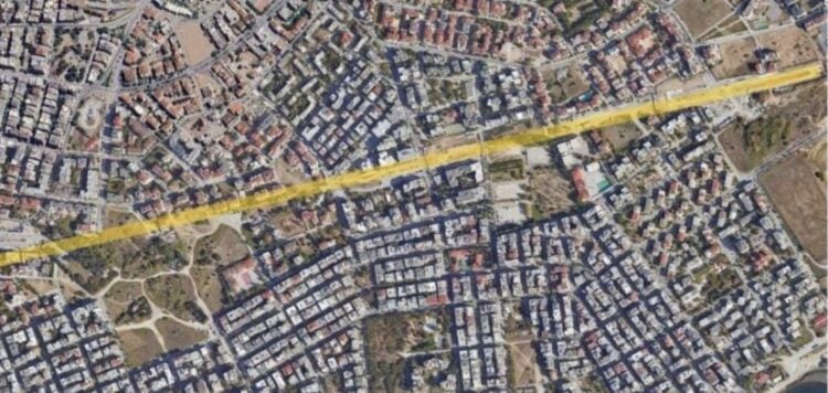 Η οδός Πόντου στην Καλαμαριά από ψηλά (πηγή: kalamaria.gr)