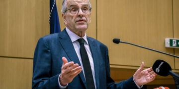Ο πρώην πρωθυπουργός Αντώνης Σαμαράς, Παρασκευή 5 Ιουνίου 2026 (φωτ.: EUROKINISSI / Στέφανος Ραπάνης)