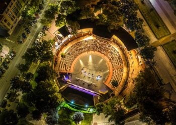 Το Θέατρο Κήπου στη Θεσσαλονίκη από ψηλά (φωτ.: thessalonikiguide.gr/place/theatro-khpou)