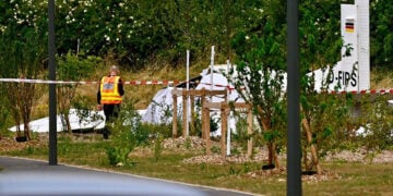 Tα συντρίμμια του αεροσκάφους Pilatus PC-6 που συνετρίβη στην Τομπλέν, στα περίχωρα του Νανσί, στη βορειοανατολική Γαλλία (πηγή: Χ)
