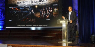 Ο Λάζαρος Καμπουρίδης μιλά στην εκδήλωση της 50ής Μηχανοκίνητη Ταξιαρχίας, για τη Γενοκτονία των Ποντίων, στο Σουφλί. Σάββατο 30 Μαΐου 2026 (φωτ.: Facebook / Lazaros Kampouridis)