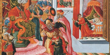 «Η συκοφαντία της γυναικός του Πετεφρή και η κρίση του Ιωσήφ». Διά χειρός Θεόδωρου Πουλάκη, τρία διαδοχικά επεισόδια από τη βιβλική ιστορία του Ιωσήφ: η απόπειρα αποπλάνησής του από τη γυναίκα του Πετεφρή, η συκοφαντία σε βάρος του και η κρίση του από τον αφέντη του. Η φορητή εικόνα του 17ου αι. φυλάσσεται στο Μουσείο Βυζαντινού Πολιτισμού στη Θεσσαλονίκη