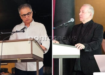 Ο Δ. Λαμπρόπουλος και ο Οδ. Κωνσταντινόπουλος (φωτ.: Χριστίνα Κωνσταντάκη, Βασίλης Αγαθαγγελίδης)