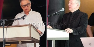 Ο Δ. Λαμπρόπουλος και ο Οδ. Κωνσταντινόπουλος (φωτ.: Χριστίνα Κωνσταντάκη, Βασίλης Αγαθαγγελίδης)