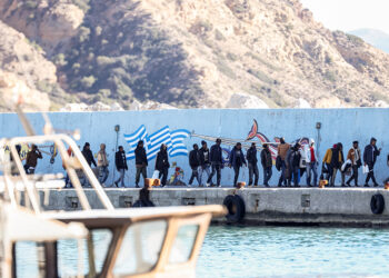 Μετανάστες στην Αγία Γαλήνη Ρεθύμνου, Παρασκευή 19 Δεκεμβρίου 2025 (φωτ.: ΕUROKINISSI / Στέφανος Ραπάνης)